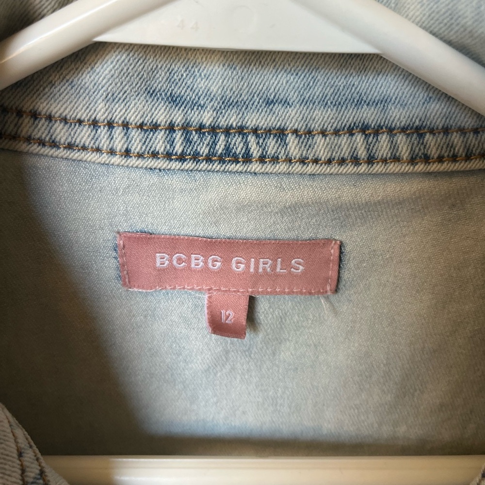 BCBG Girls Light Wash Denim Jacket - Pink Label